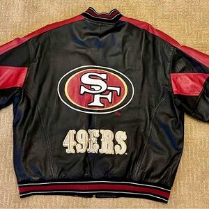 49ers Black and Red Leather Jacket